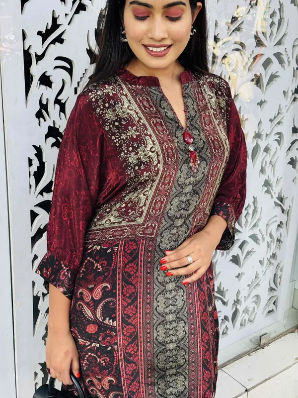 Maroon_Premium_Crepe_Co-Ord_Crape_For_Women