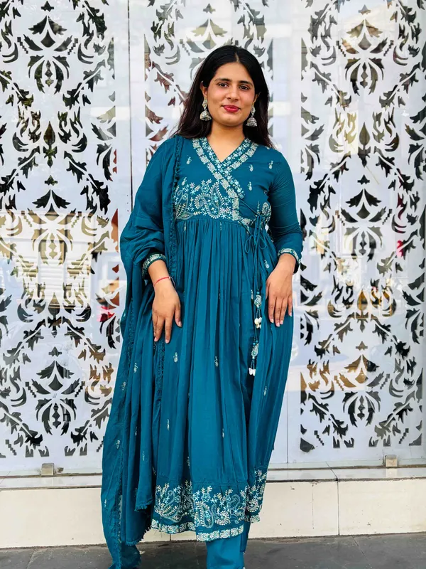 Teal_Blue_Soft_Cotton_Co-Ord_Set_For_Women