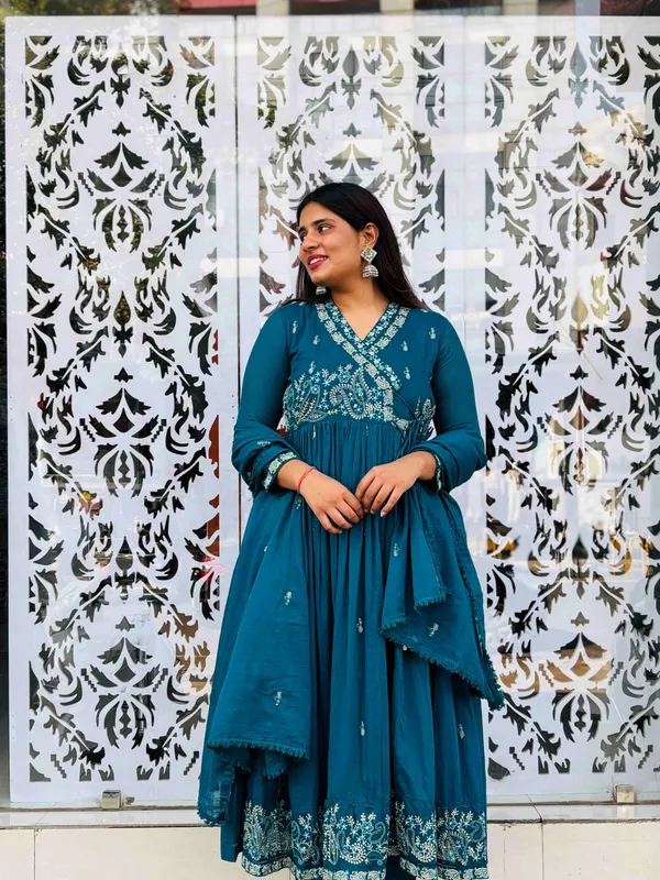 Teal_Blue_Soft_Cotton_Co-Ord_Set_For_Women