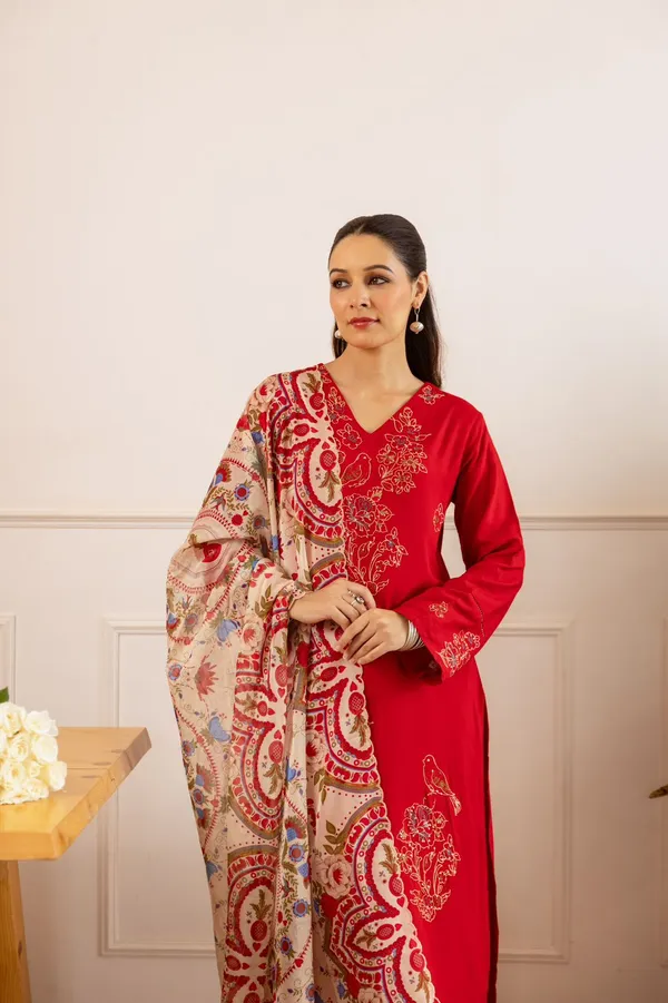 Red_Cotton_Kurti_For_Women