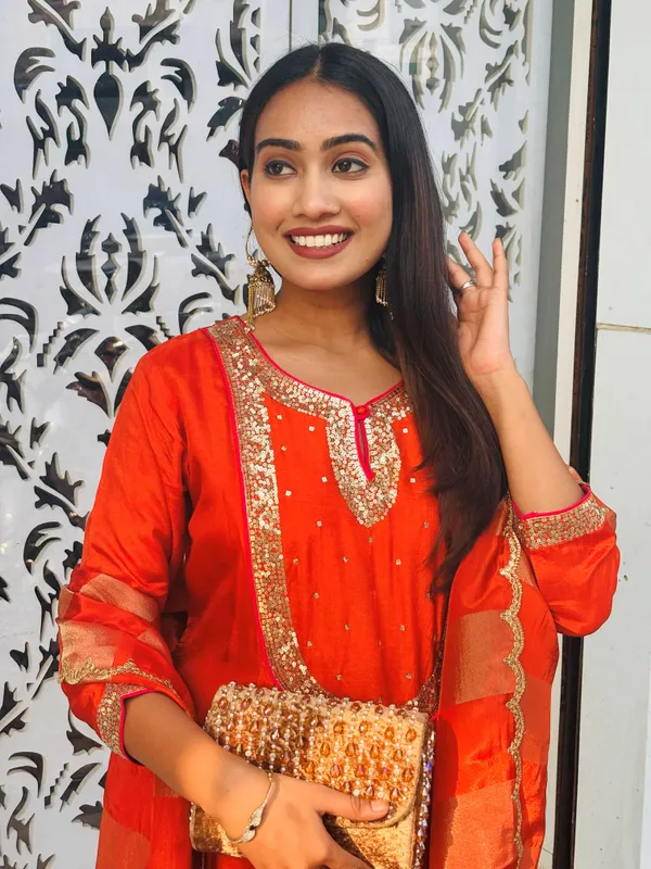 vibrant_orange_festive_kurta_set
