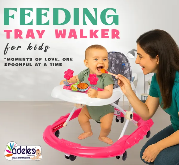 Pink_Feeding_Tray_Height_Adjustable_Walker_For_Kids