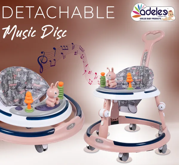 Pink_Baby_Musical_Activity_Walker_With_Height_Adjustable_For_Kids