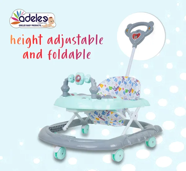 Green_Baby_Musical_Activity_Walker_With_Height_Adjustable_And_Parental_Handle