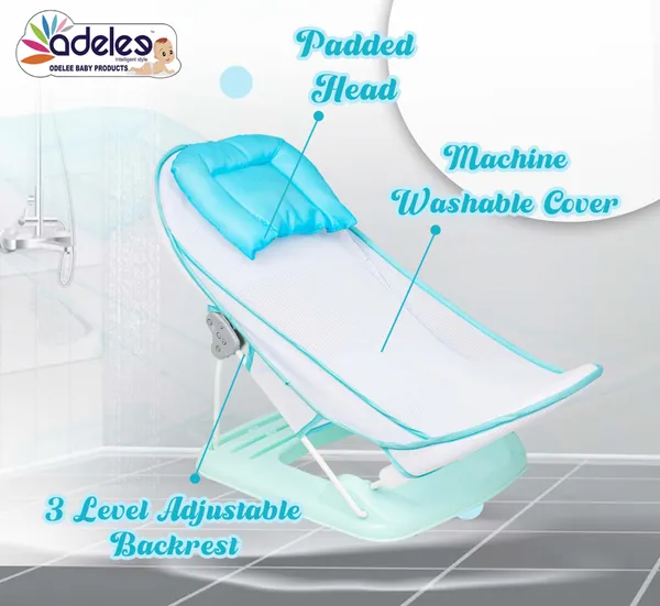 Green_Newborn_Baby_Bather_|_Bath_Chair_For_Newborns_And_Infants_0-12_Months_|_Foldable_|_3_Position_Adjustable_Chair_|_Anti_Skid_Base_|_Washable_Soft_Mesh_Seat_|_For_Babies_Upto_5Kg