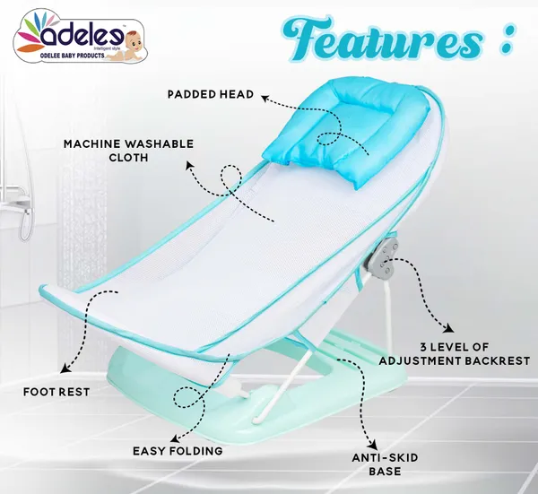 Green_Newborn_Baby_Bather_|_Bath_Chair_For_Newborns_And_Infants_0-12_Months_|_Foldable_|_3_Position_Adjustable_Chair_|_Anti_Skid_Base_|_Washable_Soft_Mesh_Seat_|_For_Babies_Upto_5Kg