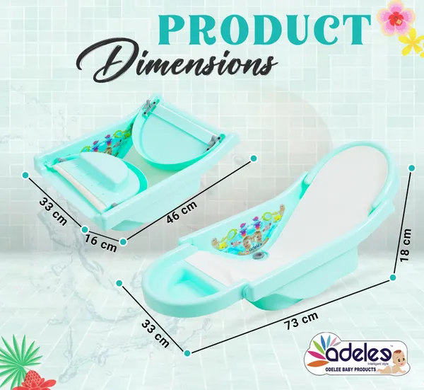 Green_Baby_Bath_Tub_For_0-9_Months_Foldable_Bathtub_For_Newborn_Baby_Bathing_Tub_With_Smooth_Edges_Anti-Slip_Foam_Seat_For_Body_&_Head_Support,_Easy_To_Store