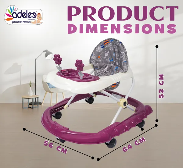 Red_Feeding_Tray_Height_Adjustable_Walker_For_Kids