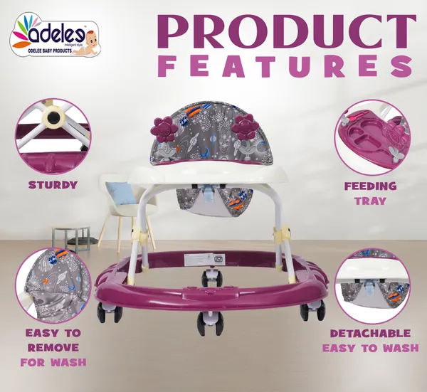 Red_Feeding_Tray_Height_Adjustable_Walker_For_Kids