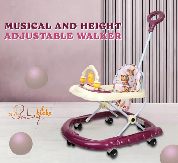 Maroon_Jerry_Baby_Musical_Activity_Walker_With_Height_Adjustable_And_Parental_Handle