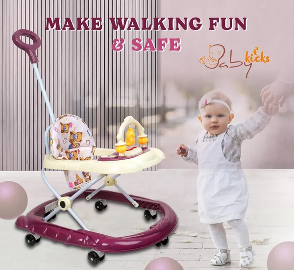 Maroon_Jerry_Baby_Musical_Activity_Walker_With_Height_Adjustable_And_Parental_Handle
