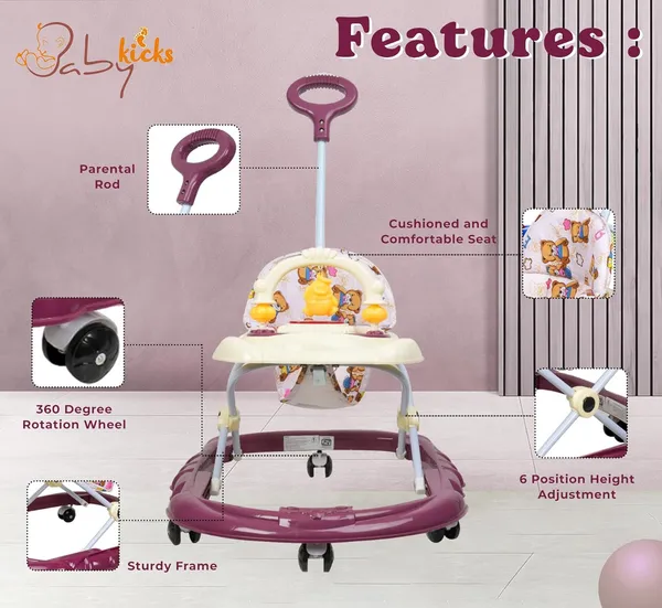 Maroon_Jerry_Baby_Musical_Activity_Walker_With_Height_Adjustable_And_Parental_Handle