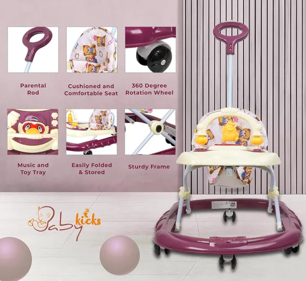 Maroon_Jerry_Baby_Musical_Activity_Walker_With_Height_Adjustable_And_Parental_Handle