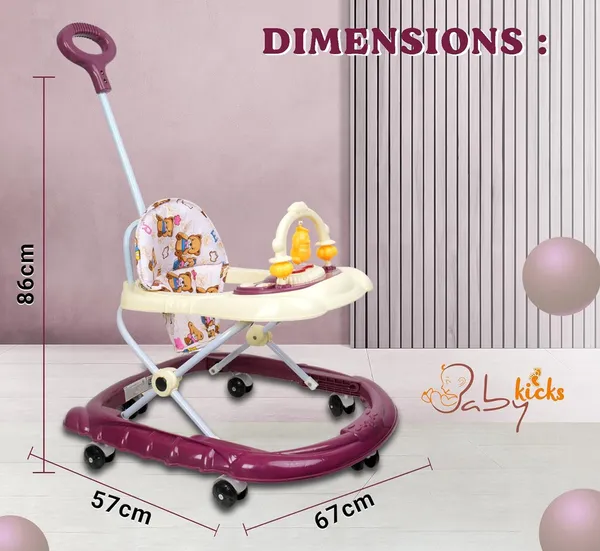 Maroon_Jerry_Baby_Musical_Activity_Walker_With_Height_Adjustable_And_Parental_Handle