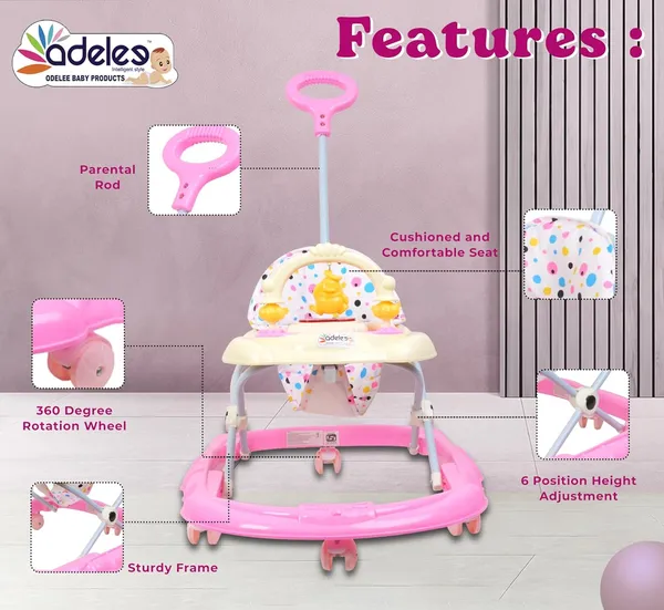Pink_Jerry_Baby_Musical_Activity_Walker_With_Height_Adjustable_And_Parental_Handle