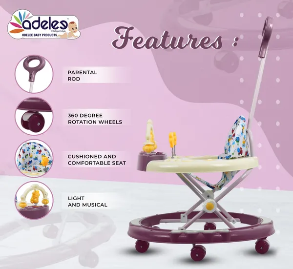 Maroon_Winnie_Baby_Musical_Activity_Walker_With_Height_Adjustable_And_Parental_Handle