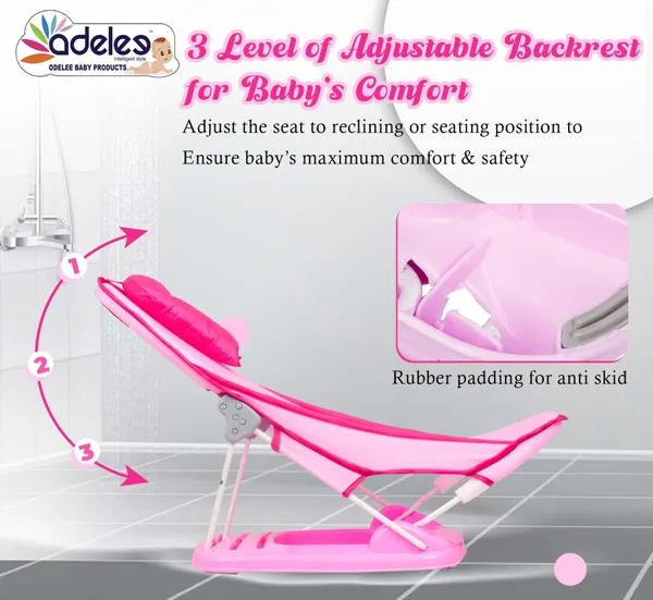 Pink_Newborn_Baby_Bather_|_Bath_Chair_For_Newborns_And_Infants_0-12_Months_|_Foldable_|_3_Position_Adjustable_Chair_|_Anti_Skid_Base_|_Washable_Soft_Mesh_Seat_|_For_Babies_Upto_5Kg