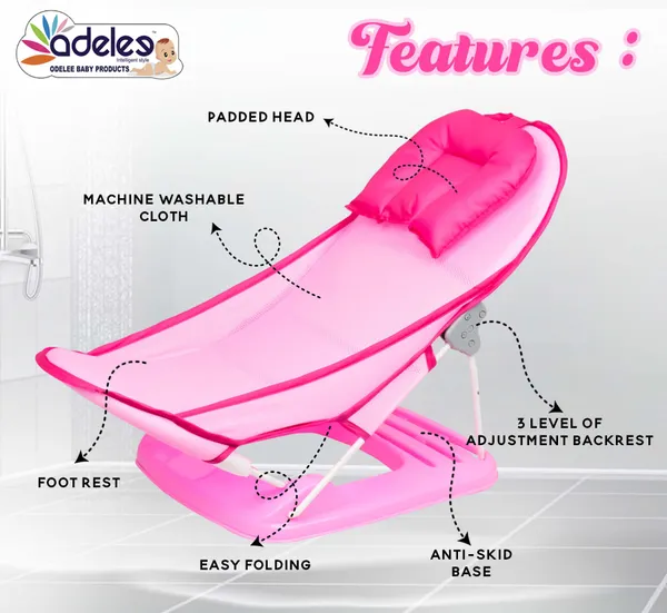 Pink_Newborn_Baby_Bather_|_Bath_Chair_For_Newborns_And_Infants_0-12_Months_|_Foldable_|_3_Position_Adjustable_Chair_|_Anti_Skid_Base_|_Washable_Soft_Mesh_Seat_|_For_Babies_Upto_5Kg
