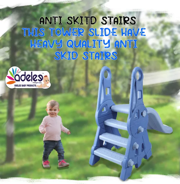 Multicolor_Foldable_Baby_Garden_Slide_For_Kids_-_Tower_Shape_Freestanding_Plastic_Garden_Slide_/Toddlers/Indoor/Outdoor_Preschoolers_For_Unisex_Age_Group-1_To_5_Years,_Unbreakable_Plastic