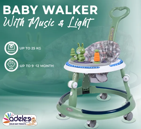 Green_Baby_Musical_Activity_Walker_With_Height_Adjustable_For_Kids