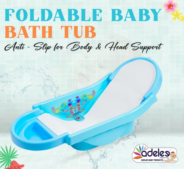 Multicolor_Baby_Bath_Tub_For_0-9_Months_Foldable_Bathtub_For_Newborn_Baby_Bathing_Tub_With_Smooth_Edges_Anti-Slip_Foam_Seat_For_Body_&_Head_Support,_Easy_To_Store