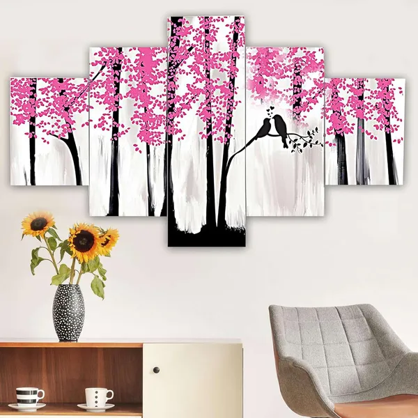 Multicolour_Set_Of_Five_Mdf_Framed_3D_Wall_Painting_For_Home_Decoration,_Big_Size_Painting_For_Living_Room,_Bedroom_(17X30_Inches)