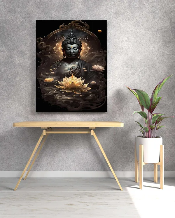 Multicolour_Buddha_Wall_Painting_For_Wall_Decoration_Canvas_Wall_Painting_For_Home_Decor,_Living_Room,_Bedroom,_Office_Hotel_(16X22_Inch_Ch-Bd4)