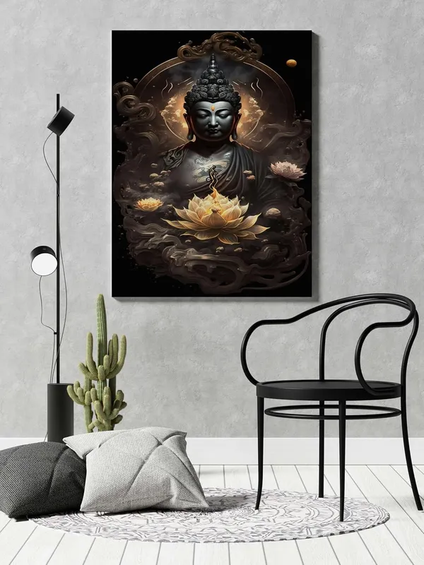 Multicolour_Buddha_Wall_Painting_For_Wall_Decoration_Canvas_Wall_Painting_For_Home_Decor,_Living_Room,_Bedroom,_Office_Hotel_(16X22_Inch_Ch-Bd4)