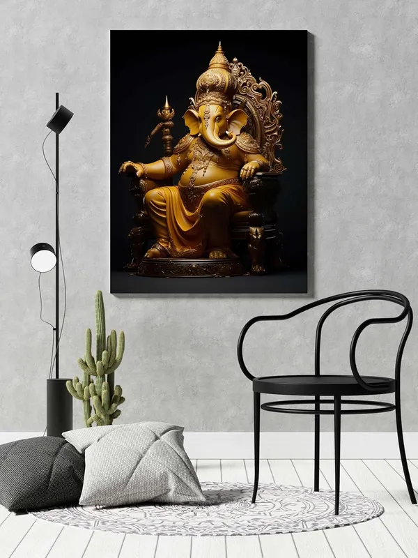 Multicolour_Ganesha_Wall_Painting_For_Wall_Decoration_Canvas_Wall_Painting_For_Home_Decor,_Living_Room,_Bedroom,_Office_Hotel_(16X22_Inch_Ch-Gn11)