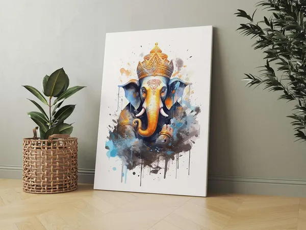 Multicolour_Ganesha_Wall_Painting_For_Wall_Decoration_Canvas_Wall_Painting_For_Home_Decor,_Living_Room,_Bedroom,_Office_Hotel_(16X22_Inch_Ch-Gn12)