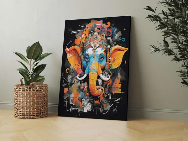 Multicolour_Ganesha_Wall_Painting_For_Wall_Decoration_Canvas_Wall_Painting_For_Home_Decor,_Living_Room,_Bedroom,_Office_Hotel_(16X22_Inch_Ch-Gn2)