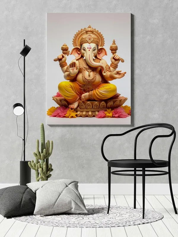 Multicolour_Ganesha_Wall_Painting_For_Wall_Decoration_Canvas_Wall_Painting_For_Home_Decor,_Living_Room,_Bedroom,_Office_Hotel_(16X22_Inch_Ch-Gn3)
