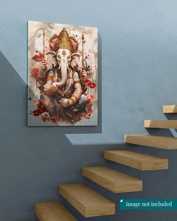 Multicolour_Ganesha_Wall_Painting_For_Wall_Decoration_Canvas_Wall_Painting_For_Home_Decor,_Living_Room,_Bedroom,_Office_Hotel_(16X22_Inch_Ch-Gn4)