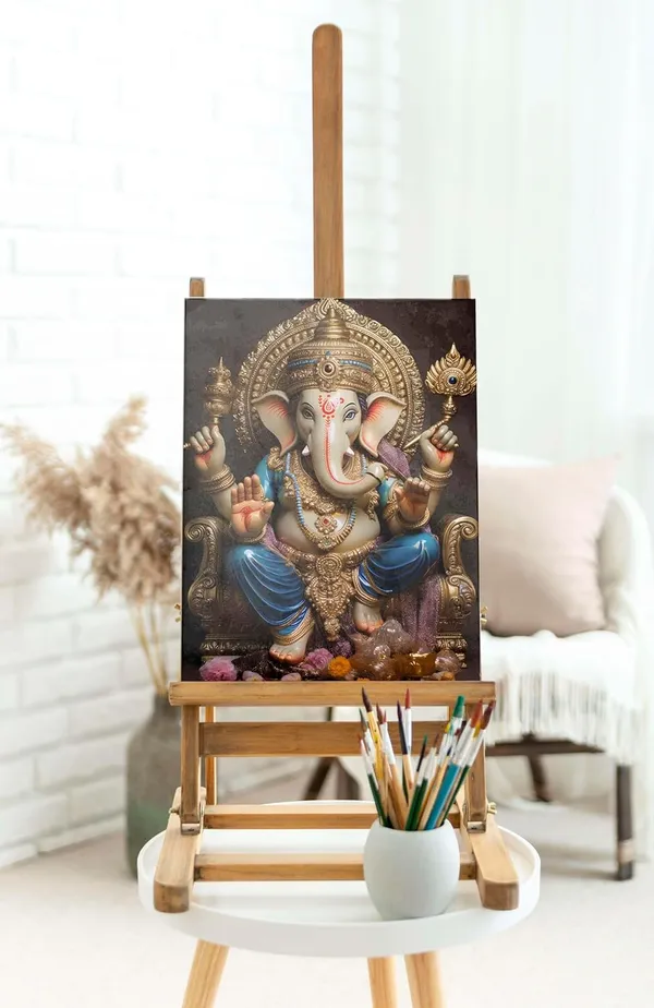 Multicolour_Ganesha_Wall_Painting_For_Wall_Decoration_Canvas_Wall_Painting_For_Home_Decor,_Living_Room,_Bedroom,_Office_Hotel_(16X22_Inch_Ch-Gn6)