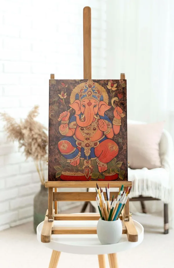 Multicolour_Ganesha_Wall_Painting_For_Wall_Decoration_Canvas_Wall_Painting_For_Home_Decor,_Living_Room,_Bedroom,_Office_Hotel_(16X22_Inch_Ch-Gn7)