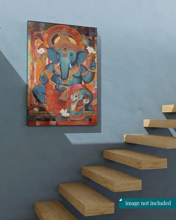 Multicolour_Ganesha_Wall_Painting_For_Wall_Decoration_Canvas_Wall_Painting_For_Home_Decor,_Living_Room,_Bedroom,_Office_Hotel_(16X22_Inch_Ch-Gn8)