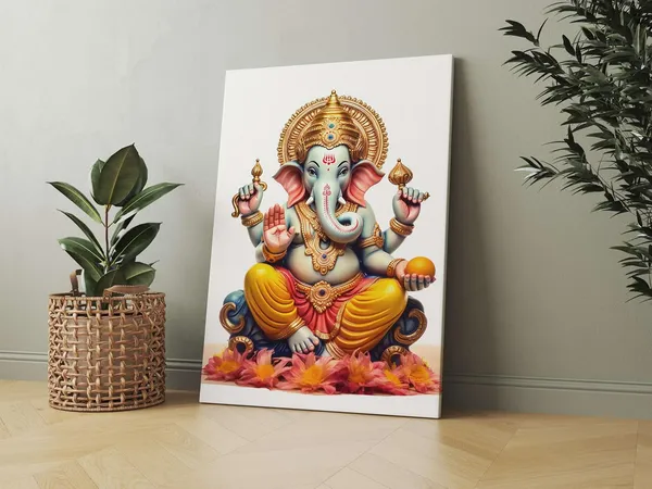 Multicolour_Ganesha_Wall_Painting_For_Wall_Decoration_Canvas_Wall_Painting_For_Home_Decor,_Living_Room,_Bedroom,_Office_Hotel_(16X22_Inch_Ch-Gn9)