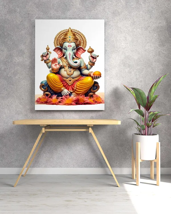 Multicolour_Ganesha_Wall_Painting_For_Wall_Decoration_Canvas_Wall_Painting_For_Home_Decor,_Living_Room,_Bedroom,_Office_Hotel_(16X22_Inch_Ch-Gn9)