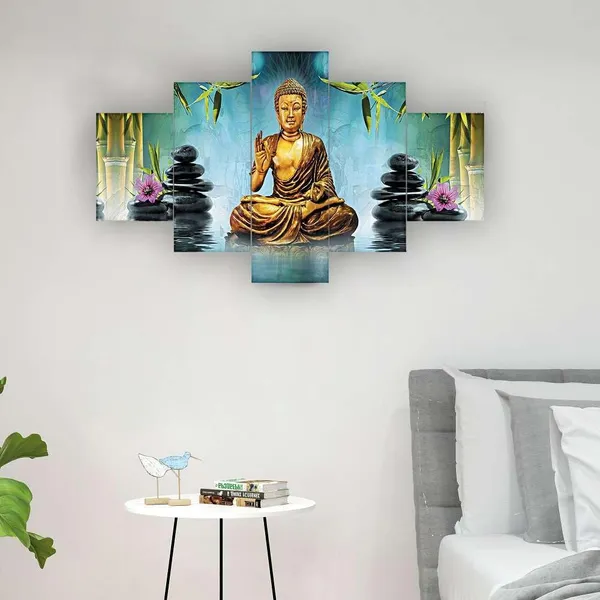 Multicolour_Set_Of_Five_Mdf_Framed_3D_Wall_Painting_For_Home_Decoration,_Big_Size_Painting_For_Living_Room,_Bedroom_(17X30_Inches)