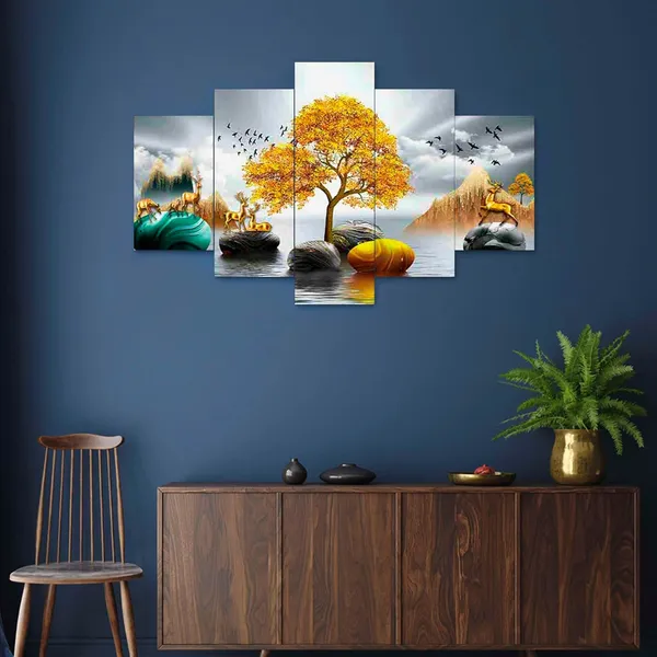 Multicolour_Set_Of_Five_Mdf_Framed_3D_Wall_Painting_For_Home_Decoration,_Big_Size_Painting_For_Living_Room,_Bedroom_(17X30_Inches)