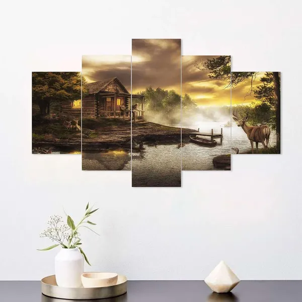 Multicolour_Set_Of_Five_Mdf_Framed_3D_Wall_Painting_For_Home_Decoration,_Big_Size_Painting_For_Living_Room,_Bedroom_(17X30_Inches)