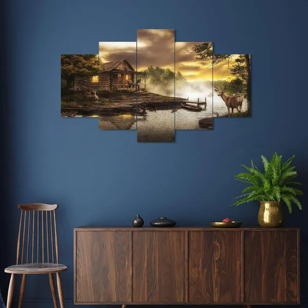 Multicolour_Set_Of_Five_Mdf_Framed_3D_Wall_Painting_For_Home_Decoration,_Big_Size_Painting_For_Living_Room,_Bedroom_(17X30_Inches)