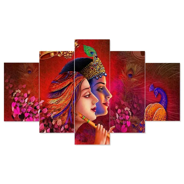 Multicolour_Set_Of_Five_Mdf_Framed_3D_Wall_Painting_For_Home_Decoration,_Big_Size_Painting_For_Living_Room,_Bedroom_(17X30_Inches)