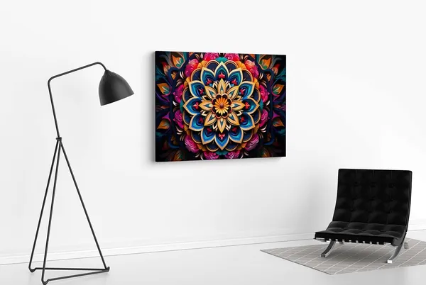 Multicolour_Mandala_Art_Painting_For_Wall_Decoration_With_Frame_Canvas_Painting_For_Living_Room_Bedroom_Home_Office_&_Hotels_(22_Inch_X_16_Inch_Ch-Mp-Ldp12)