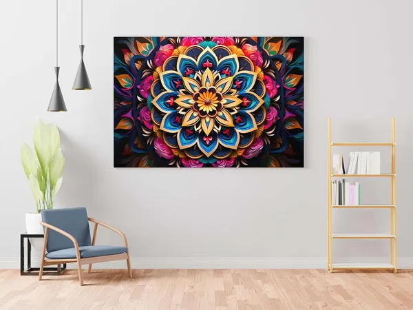 Multicolour_Mandala_Art_Painting_For_Wall_Decoration_With_Frame_Canvas_Painting_For_Living_Room_Bedroom_Home_Office_&_Hotels_(22_Inch_X_16_Inch_Ch-Mp-Ldp12)