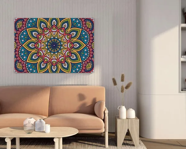 Multicolour_Mandala_Art_Painting_For_Wall_Decoration_With_Frame_Canvas_Painting_For_Living_Room_Bedroom_Home_Office_&_Hotels_(22_Inch_X_16_Inch_Ch-Mp-Ldp16)