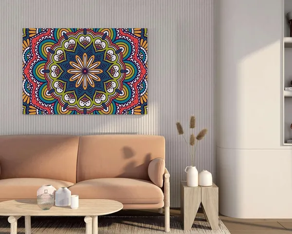 Multicolour_Mandala_Art_Painting_For_Wall_Decoration_With_Frame_Canvas_Painting_For_Living_Room_Bedroom_Home_Office_&_Hotels_(22_Inch_X_16_Inch_Ch-Mp-Ldp22)