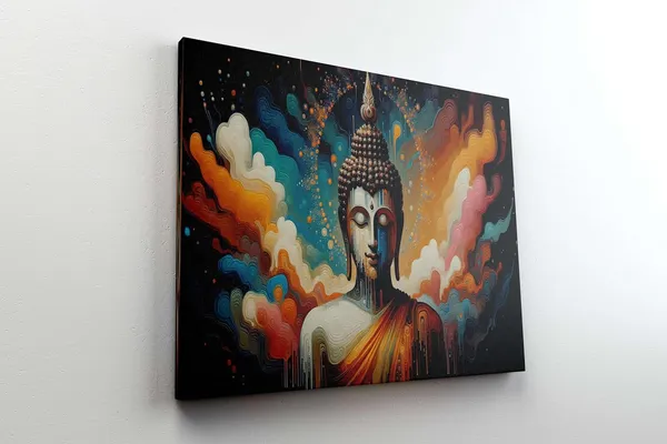 Multicolour_Buddha_Paintings_For_Wall_Decoration_With_Frame_Canvas_Painting_For_Living_Room_Bedroom_Home_Office_&_Hotels_(22_Inch_X_16_Inch_Ch-Bd-Ldp10)