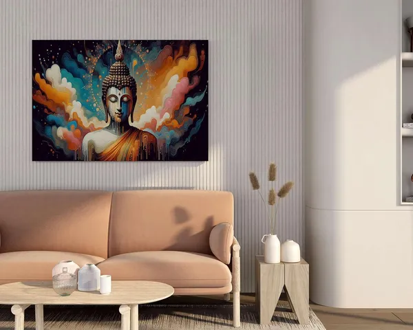 Multicolour_Buddha_Paintings_For_Wall_Decoration_With_Frame_Canvas_Painting_For_Living_Room_Bedroom_Home_Office_&_Hotels_(22_Inch_X_16_Inch_Ch-Bd-Ldp10)