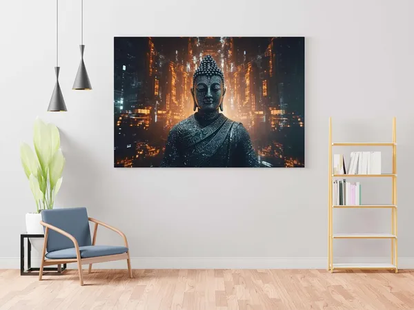 Multicolour_Buddha_Paintings_For_Wall_Decoration_With_Frame_Canvas_Painting_For_Living_Room_Bedroom_Home_Office_&_Hotels_(22_Inch_X_16_Inch_Ch-Bd-Ldp13)
